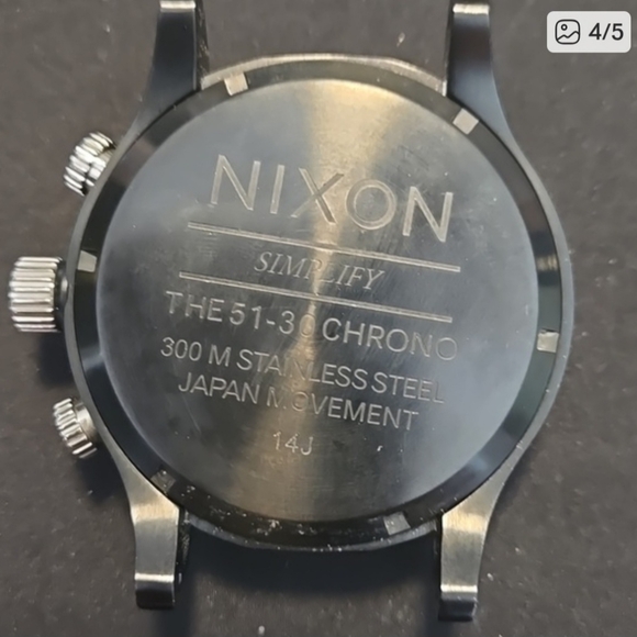 Nixon Black Metal Watch with Wood-Tone Dial - Picture 8 of 11